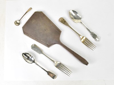 Lot 858 - A small quantity of silver flatware comprising...