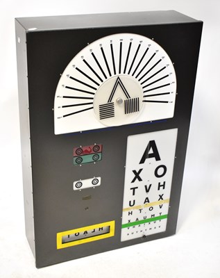 Lot 635 - An optician's eye test light box, 88 x 58 x 19cm.