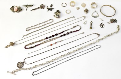 Lot 1116 - A quantity of sterling silver and white metal...