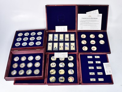 Lot 984 - Five cased military commemorative gold-plated...
