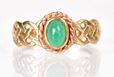 Lot 1027 - A 9ct Welsh gold ring set with a cabochon...