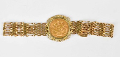 Lot 1047 - An Edward VII sovereign, 1909, set in a 9ct...
