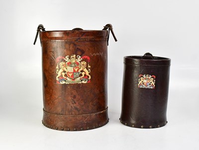 Lot 497 - Two reproduction leather-covered shell...