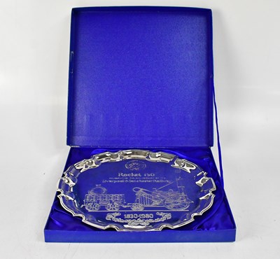 Lot 801 - A silver-plated salver with pie crust edge,...