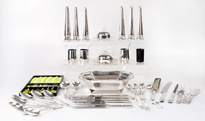 Lot 799 - A collection of plated ware, to include spoons,...