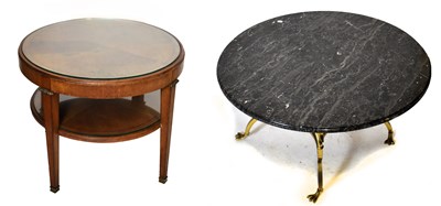 Lot 1581 - An Art Deco Belgian inlaid oak circular two tier occasional table