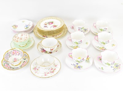 Lot 430 - SHELLEY: an eighteen-piece part tea service in...