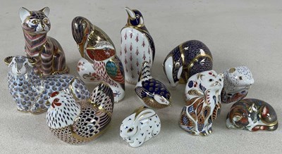 Lot 142 - ROYAL CROWN DERBY; thirteen animal...