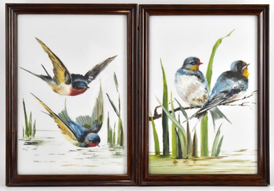 Lot 601 - UNATTRIBUTED; two 19th century painted opaque...