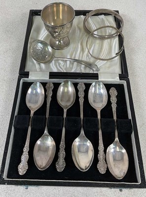 Lot 437 - An Elizabeth II hallmarked silver cased set of...