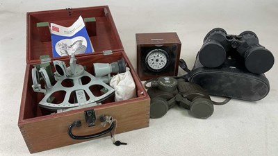 Lot 106 - A late 20th century cased drum sextant, a pair...
