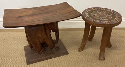 Lot 8 - An African tribal stool, with painted...
