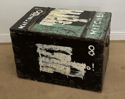 Lot 748 - A zinc lined tea chest with inner hinged lid...