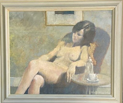 Lot 384 - BRIAN DENINGTON; oil on board, study of a...