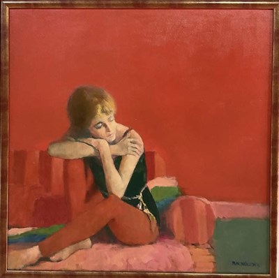 Lot 379 - BRIAN DENINGTON; a large oil on board, study...