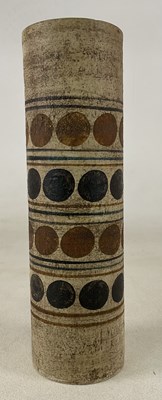 Lot 185 - TROIKA; a grey cylindrical vase by Sylvia...