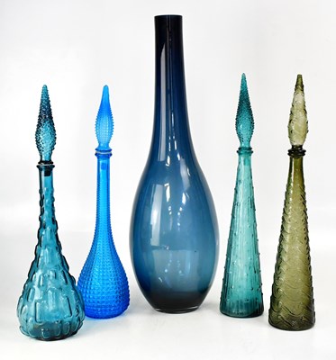 Lot 574 - Four mid-century textured coloured glass...