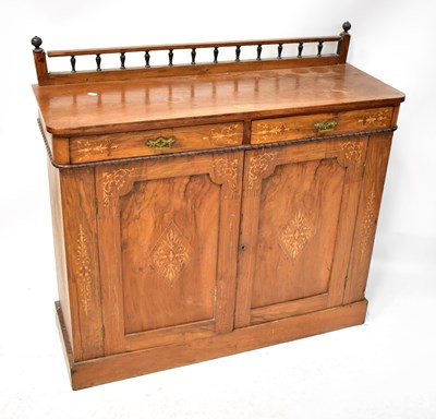 Lot 78 - A Victorian inlaid walnut chiffonier with a...