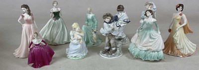 Lot 161 - COALPORT; ten various figures, tallest 22cm,...