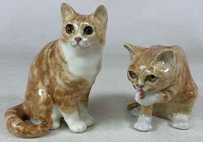 Lot 207 - WINSTANLEY; two ginger cats, signed and...