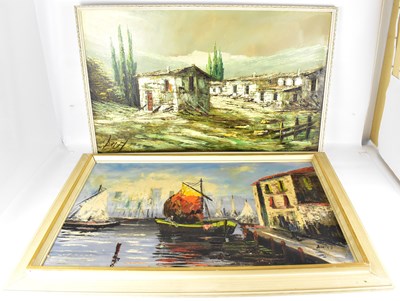 Lot 607 - A WEISS; four 1960s oils, Continental and...