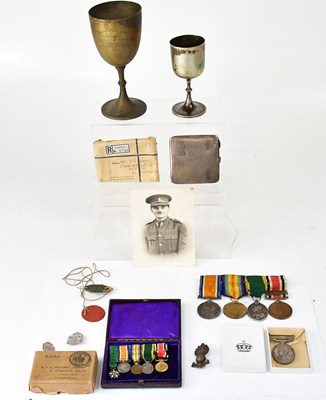 Lot 449 - A WWI British medal group awarded to Sergeant...