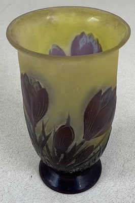Lot 280 - ÉMILE GALLÉ; a cameo glass vase decorated with...