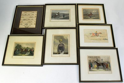 Lot 739 - Seven various etchings relating to horse...