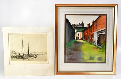 Lot 746 - MARGARET WALSH; watercolour, 'Laws Lane,...