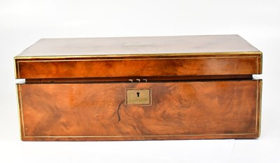 Lot 622 - A Victorian walnut brass bound writing slope,...