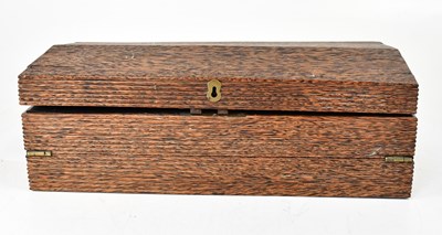 Lot 624 - An unusual late 19th century tiger oak writing...