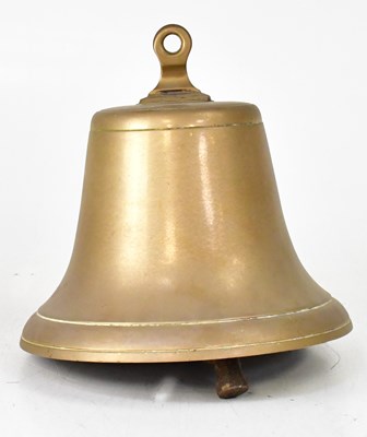 Lot 253 - A large brass ship's bell with clanger, height...