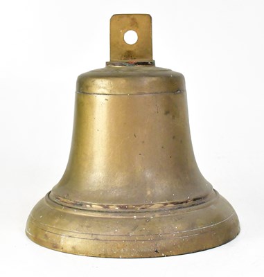 Lot 254 - A large brass ship's bell with clanger, height...
