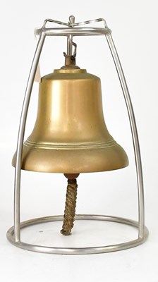 Lot 256 - A large brass ship's bell with clanger and...