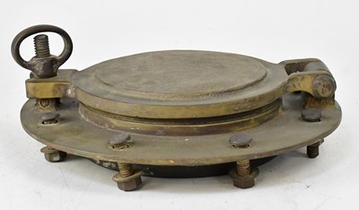 Lot 237 - A vintage brass porthole, with eight flange...