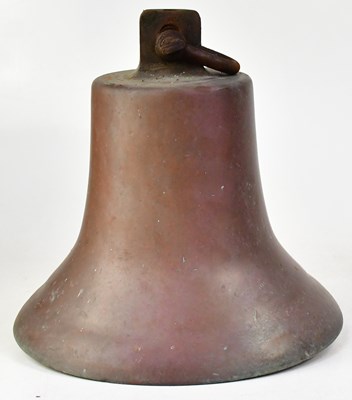 Lot 250 - A vintage cast metal ship's bell with clanger,...