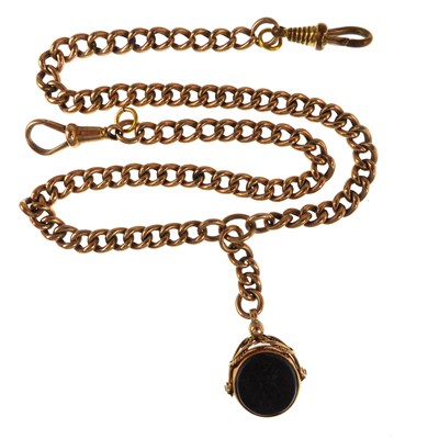 Lot 1263 - A 19th century 9ct rose gold watch chain, with...