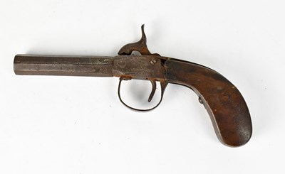 Lot 390 - A 19th century percussion cap pocket pistol...