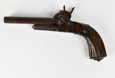Lot 392 - A Continental side-by-side 11mm pinfire pistol...