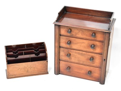 Lot 619 - A mahogany four-drawer tabletop...