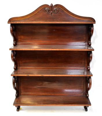 Lot 89 - A 19th century set of mahogany wall shelves of...