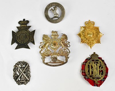 Lot 466 - Six regimental cap badges, to include Royal...