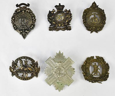 Lot 463 - Six large regimental cap badges, comprising...