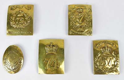 Lot 467 - Four Victorian British military brass shoulder...