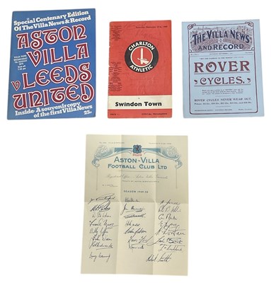 Lot 533 - FOOTBALL INTEREST; an Aston Villa v Leeds...