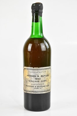 Lot 2497 - PORT; a bottle of 1963 Hedges & Butler vintage...