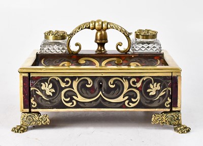 Lot 641 - A George IV Boulle and gilt inkstand, with a...