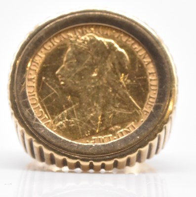 Lot 474 - A Victorian half sovereign (date obscured by...
