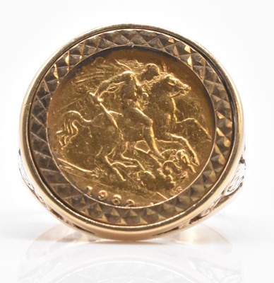 Lot 475 - An Elizabeth II half sovereign, 1982, set in...