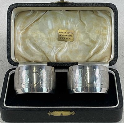 Lot 447 - JOSEPH GLOSTER LTD; a cased pair of George V...